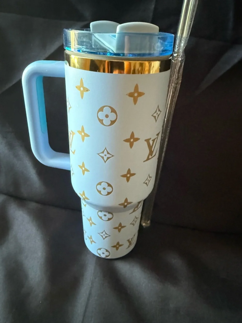 New Stanley 40oz Lavender & Gold Laser LEngravedV w/ Straw (No Original Box) - Picture 5 of 6